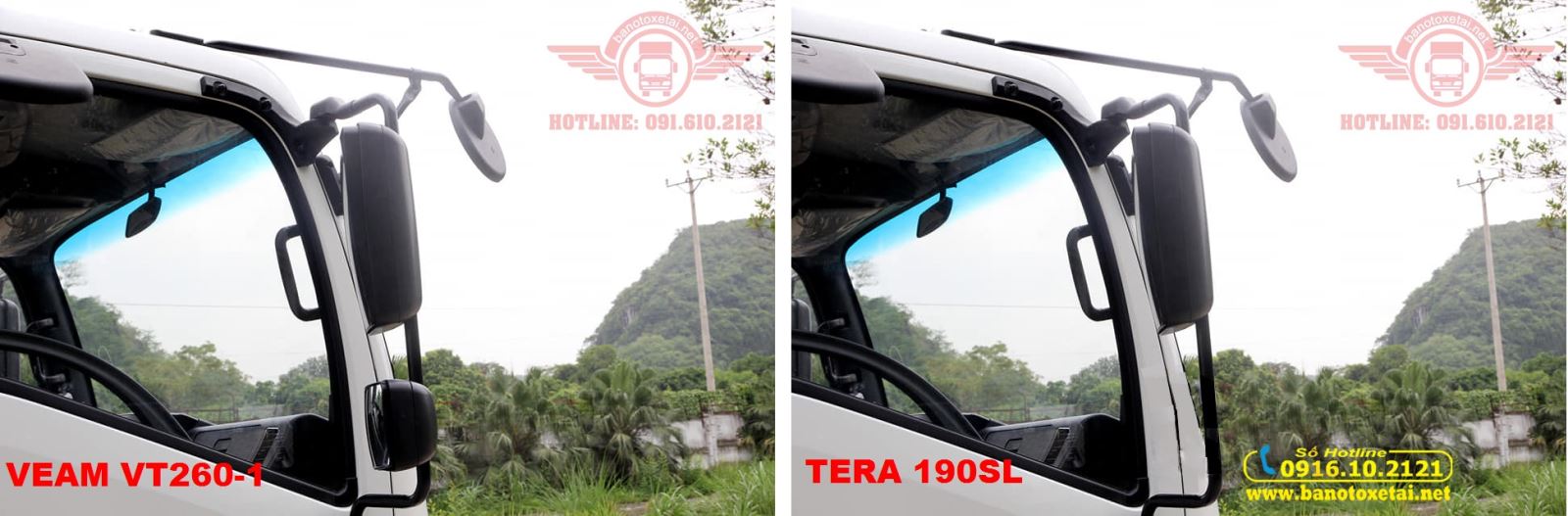 Gương chiếu hậu Veam VT260-1 và Tera 190SL