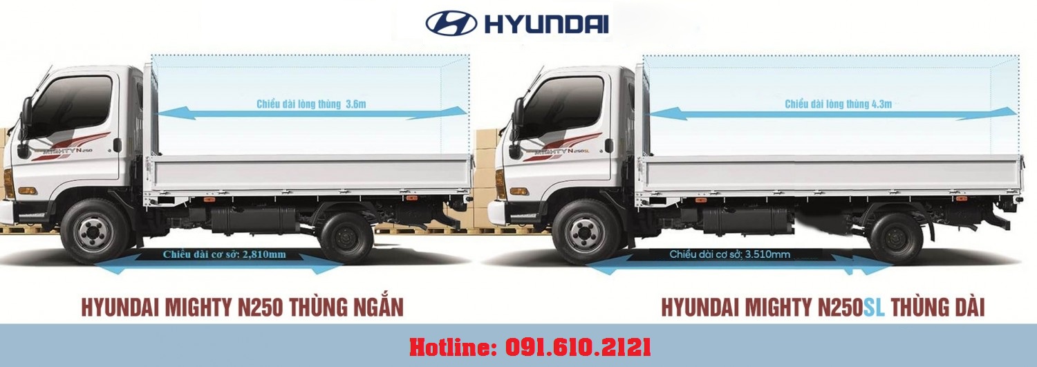 So sánh Hyundai New Mighty N250SL và Hyundai N250